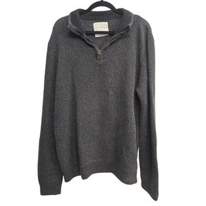 Aeropostale Mens Sweater XL Gray 1/4 Zip Pullover Long Sleeve Knit